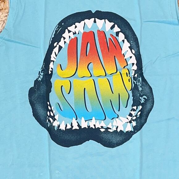 NWT J. Crew Boys' Pastel Blue W/"Jawsome" Shark Graphic Tank - Picture 3 of 9